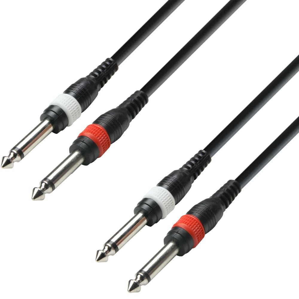 Amazon.com: Adam Hall Cables 3 Star TPP 0300 Twin Cable 2 Jack TS x 2 Jack TS | 3 m / 10 FT : Musical Instruments