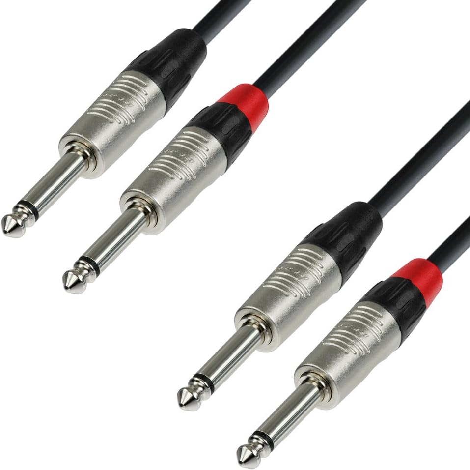Amazon.com: Adam Hall 4 Star Series 1.5m Rean 2x 6.3mm Jack Mono to 2x 6.3mm Jack Mono Audio Cable : Musical Instruments