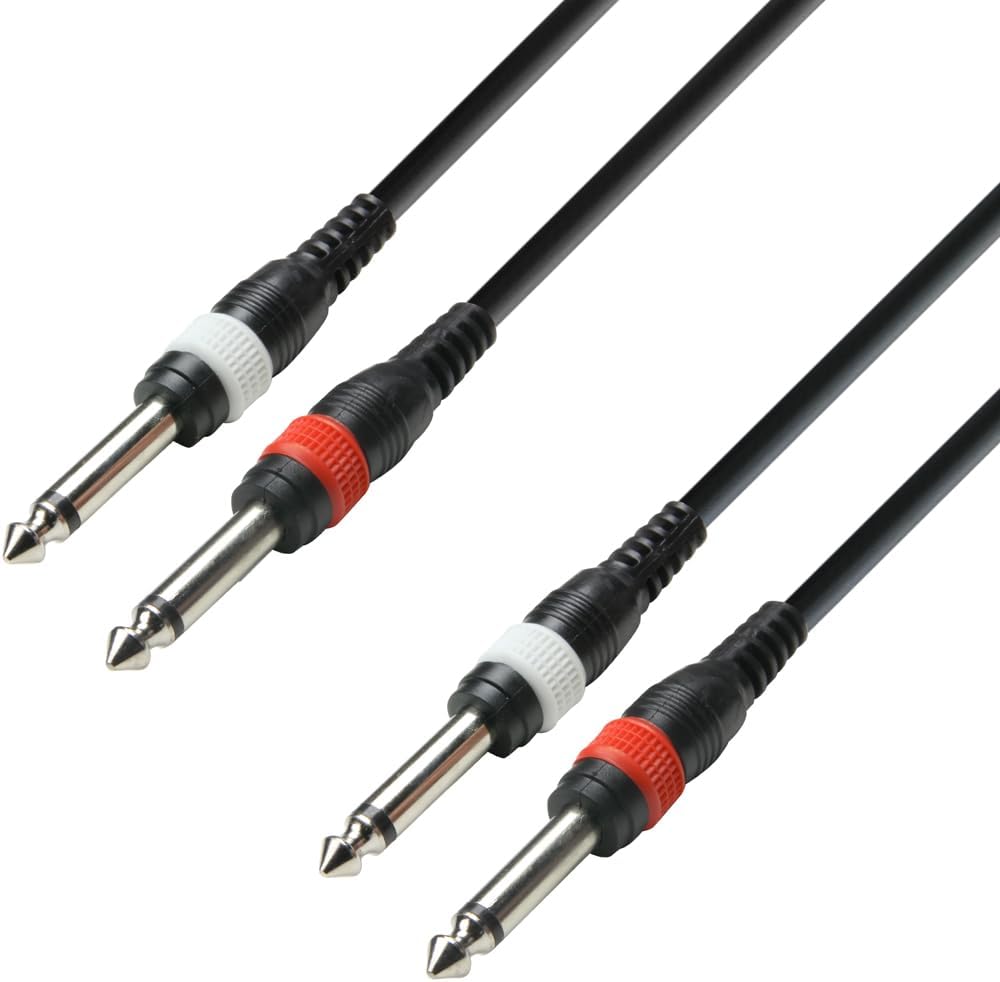 Amazon.com: Adam Hall Cables 3 Star TPP 0600 Twin Cable | Adam Hall® 2 Jack TS x 2 Jack TS | 6 m / 20 FT : Electronics