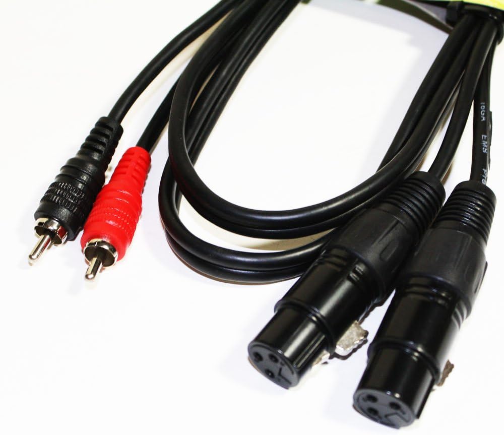 Amazon.com: EMB - 2RCA-2XLR - Dual RCA to Dual XLR Cable : Musical Instruments