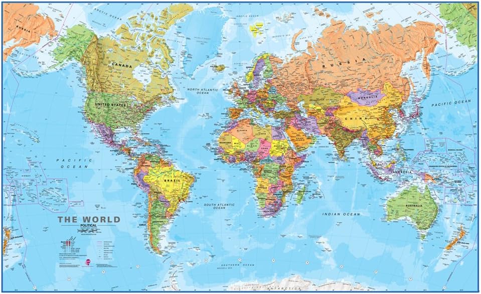 Amazon.com: Giant World Map - Mega-Map Of The World 46 x 80 - Laminated - 2026 Updated | Maps International : Office Products