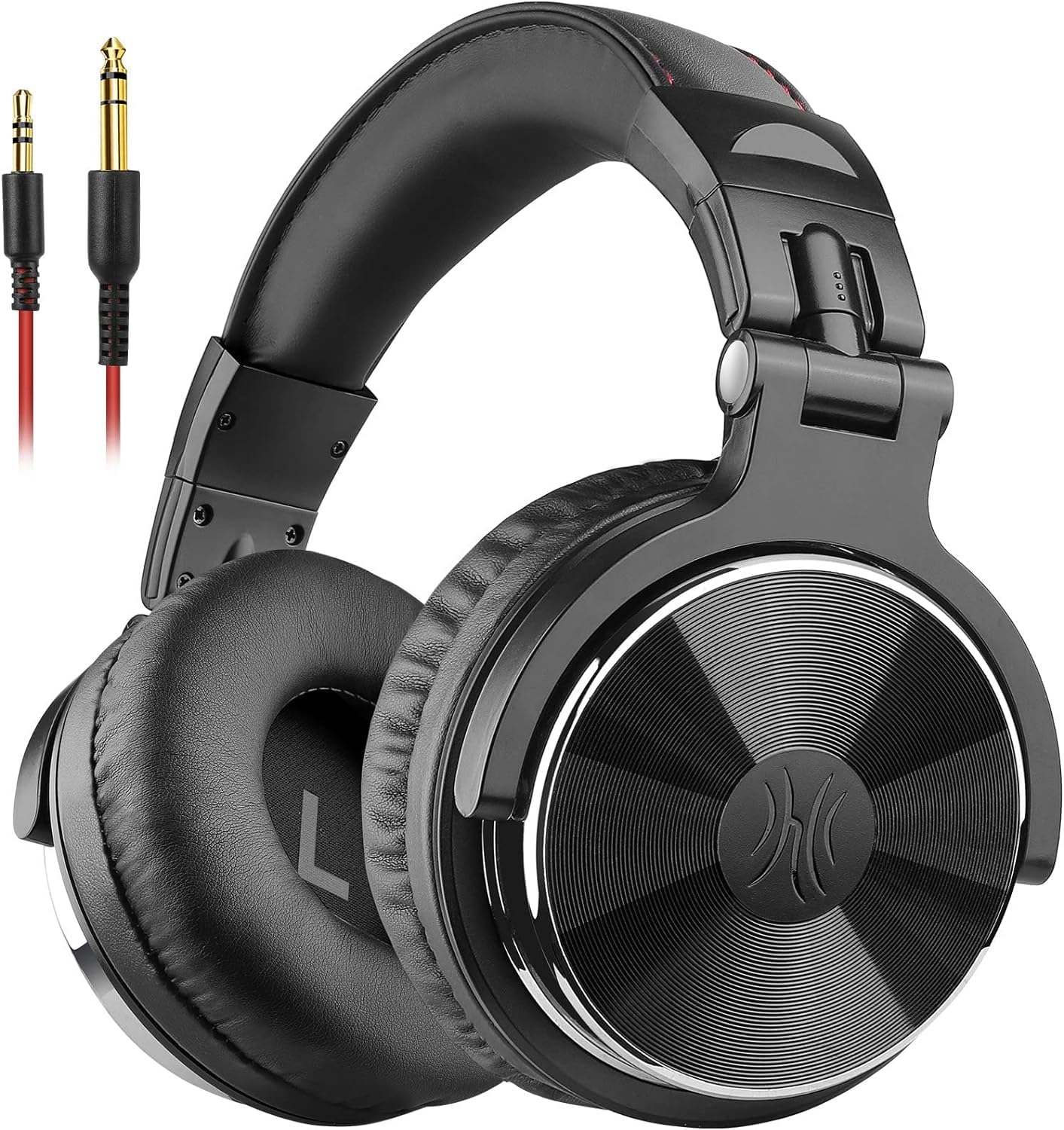 Amazon.com: OneOdio Przewodowe Dj Hi-Res Słuchawki Nauszne do PC, Klawiatury, Gitary - Czarny | słuchawki z przetwornikami 50mm, podwójnymi złączami 3,5mm i 6,35mm do monitoringu studyjnego, nagrywania, podcastów, miksowania i użytku DJ-a.