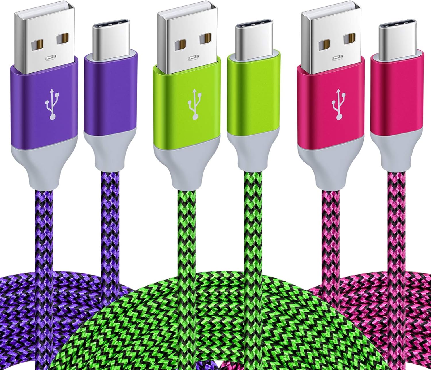 Amazon.com: USB C Cable,USB to USB C Cable 10ft Fast Charging,3-Pack Nylon Braided Type C Charger Cable Android Charger Cord for iPhone 16 15 Pro Max Plus,Samsung Galaxy S25 S24 S23/Note 20/A15 A25 A35 A55 A54 : Electronics