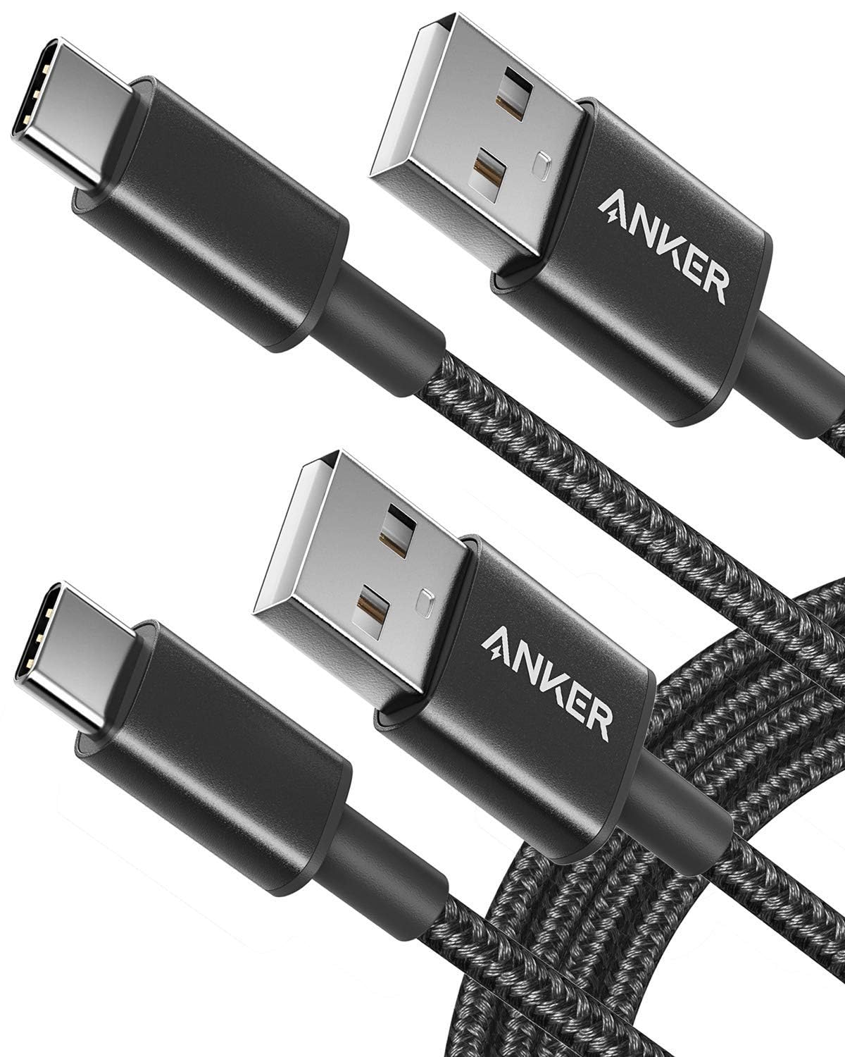Amazon.com: Anker کیبل [2 پیک 6 فٹ]، USB A سے USB C کیبل iPhone 17 سیریز، Samsung Galaxy S10 S10+، LG V30، Beats Fit Pro اور مزید کے لیے (کالا) : الیکٹرانکس