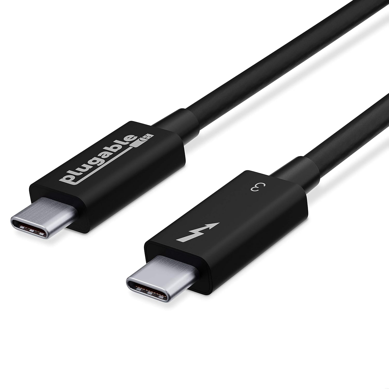Amazon.com: Plugable Thunderbolt 3 Cable 40Gbps Supports 100W (20V, 5A) Charging, 2.6ft / 80cm Thunderbolt-Certified USB C Compatible - Driverless : Electronics
