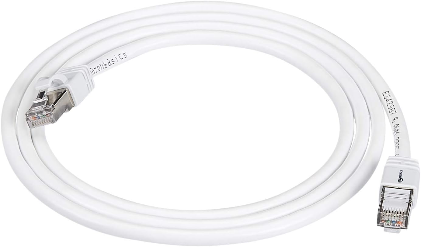 Amazon.com: Amazon Basics RJ45 Cat 7 Ethernet Patch Cable, 10Gbps High-Speed, 600MHz, Double-Shielded, 5 Foot, White : Electronics