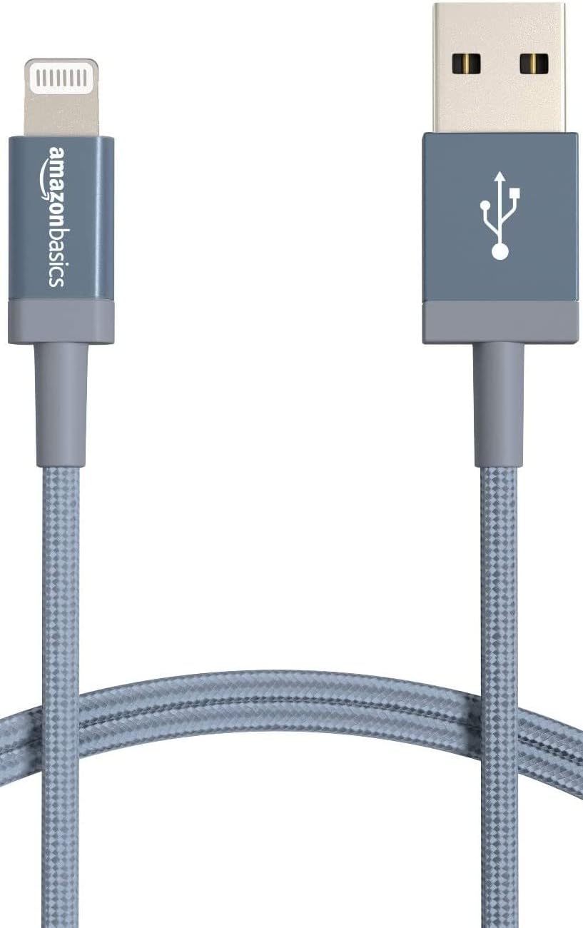 Amazon.com: Amazon Basics USB-A to Lightning Cable, Apple MFi Certified, Nylon Braided Cord, Fast Charger for iPhone 14 13 12 11 X Xs Pro, Pro Max, Plus, iPad, 6 Foot, Dark Gray : Electronics