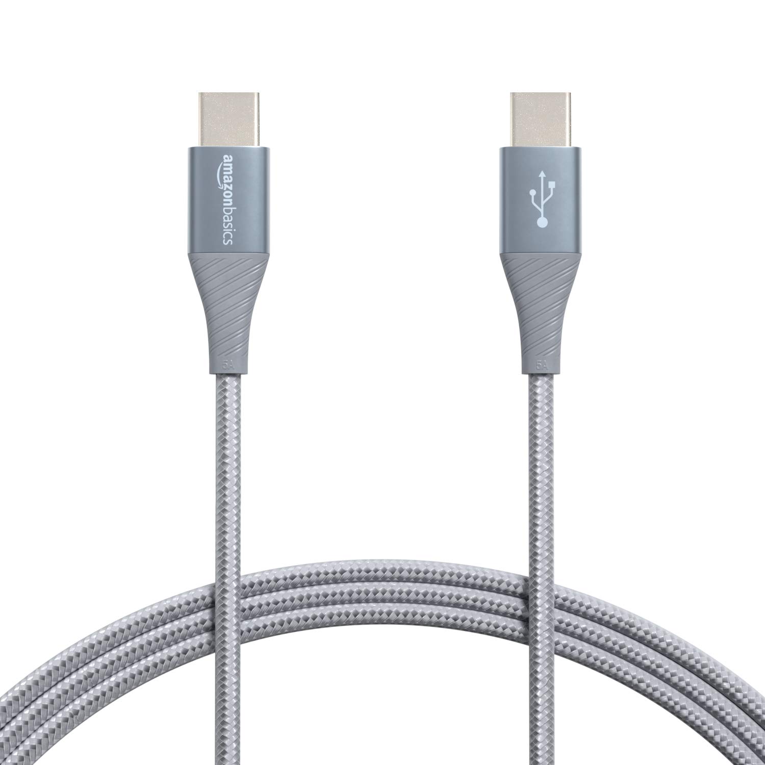 Amazon.com: Amazon Basics Aluminum Braided 100W USB-C to USB-C 2.0 Cable with Power Delivery - 6-Foot, Gray : Electronics