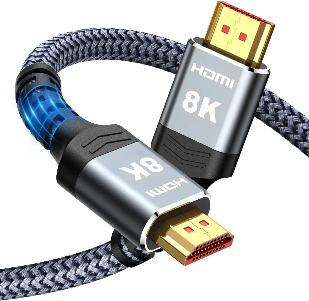 Amazon.com: Highwings High Speed 8K 60Hz HDMI Cable 3.3FT/1M, 2.1 48Gbps HDMI Braided Cable-4K@120Hz 7680P,DTS:X,HDCP 2.2 & 2.3, HDR 10,eARC,Dynamic HDR,Compatible for Laptop, Monitor, Roku TV : Electronics