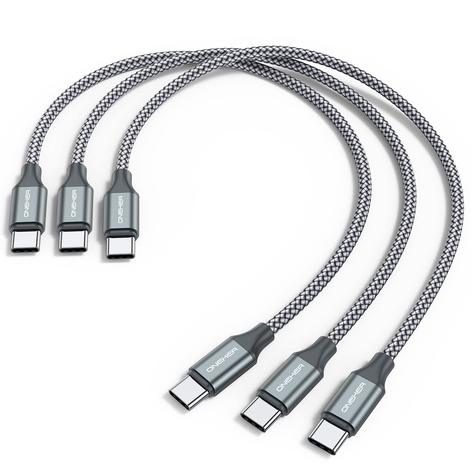Amazon.com: USB C سے C کیبل (3 پیک 1 فٹ)، مختصر USB ٹائپ C فاسٹ چارجنگ نایلان بریڈیڈ چارجر کارڈ جو iPhone 17 16 Pro/15 Pro Max Android Samsung Galaxy S24 S23 S22، MacBook Pro، iPad Pro USB-C کے ساتھ مطابقت رکھتی ہے : الیکٹرانکس