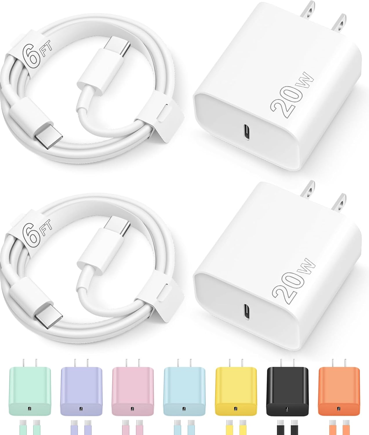 Amazon.com: iPhone 17 16 15 Charger Fast Charging Type C Chargers USB C Charger Block iPhone 17 16 15 Air Pro Max Chargers with 6FT Cable for iPhone 17/17 Plus/17 Pro Max/16/16 Plus/16 Pro Max/15 Pro Max/iPad Pro : Cell Phones & Accessories