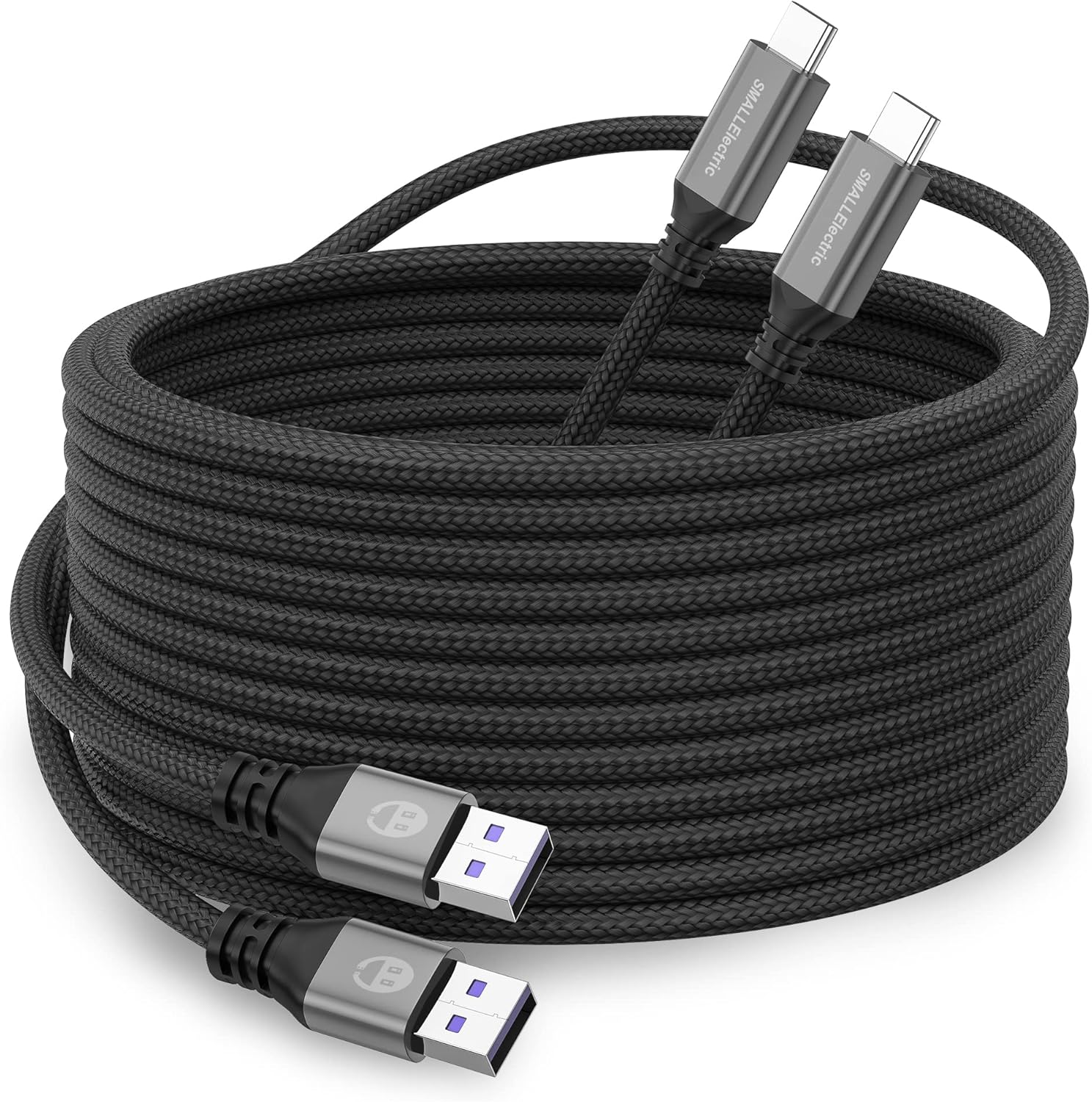 Amazon.com: Extra Long USB Type-C 16ft Fast Charging Cable, USB C to A Quick Charger Cord 16 Foot 2-Pack Compatible Samsung Galaxy S10 S9 S8 Plus, Braided Type C Charger for Note 10 9 8, LG V50 V40 G8 G7(Grey) : Electronics