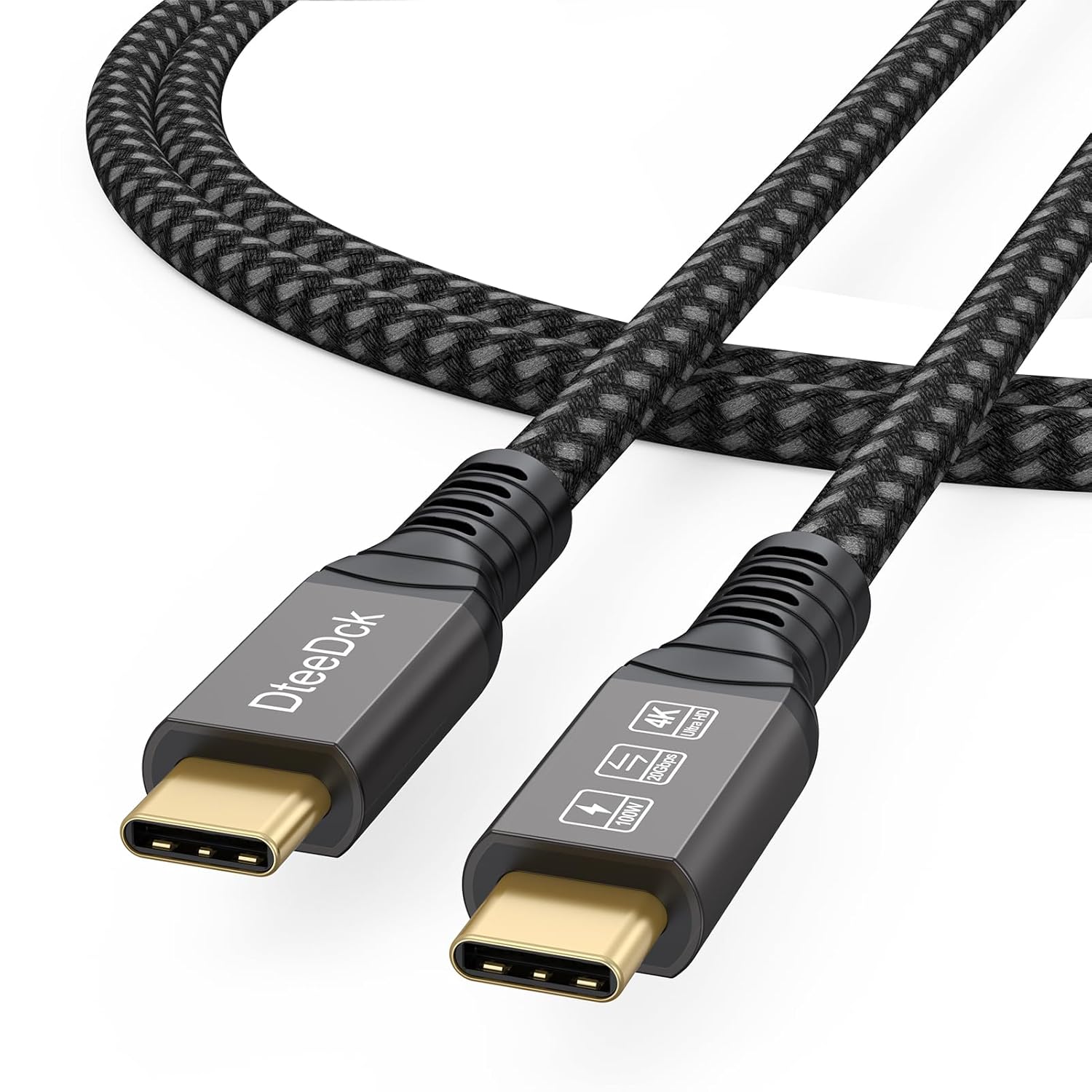 Amazon.com: Cabo de Vídeo USB C DteeDck 3Ft, 4K@60Hz Display/Transferência de Dados 20Gbps/Carregamento Rápido 100W Cabo USB Tipo C USBC 3.2 Gen 2 para Monitor Docking Station Laptop Telefones e Mais : Eletrônicos