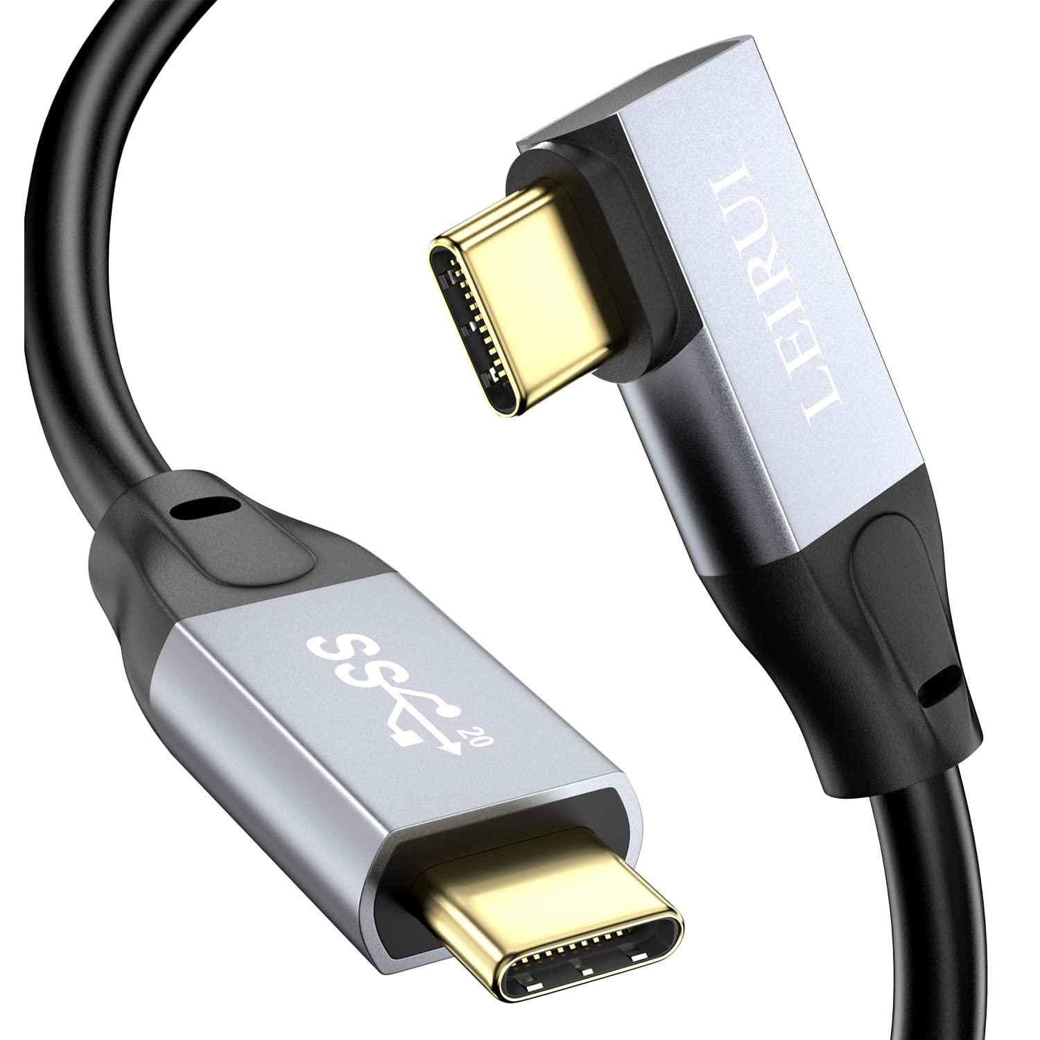 Amazon.com: USB C to USB C Cable 100W, 1.64 FT Right Angle USB-C 3.2 20Gbps Data Transfer Cable, 4K Video Output with E-Marker Charging Cable for Thunderbolt 3/4, MacBook Pro, iPad Pro, Oculus Quest, Switch : Electronics