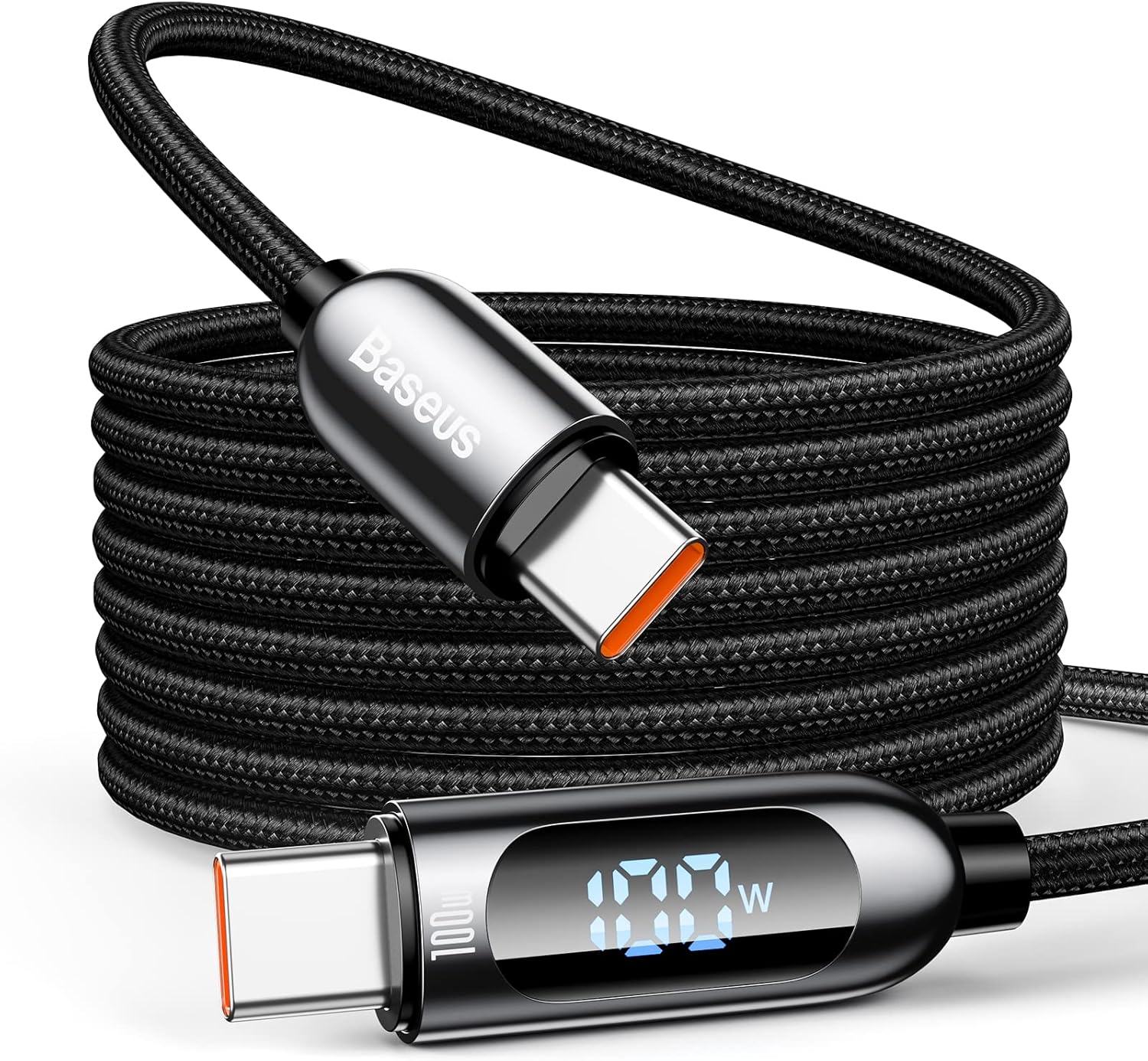 Amazon.com: Baseus PD 100W USB C Cable, 5A Type C to C Fast Charging Cable, 3.3ft LED Display Cable Nylon Braided USB C 480Mbps Data Cable Compatible with Samsung S21 S20 Note 20 MacBook Pro Google Pixel etc : Electronics