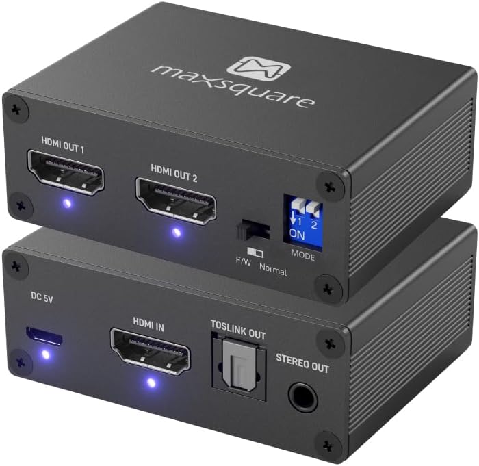 Amazon.com: HDMI Splitter with Audio Extractor, HDMI Splitter 1 in 2 Out 4k 60 with 3.5mm Stereo Audio and Multi-Resolution Output, Supports Downscale, HDR, 18 Gbps, HDCP 2.2, for Xbox PS5 Soundbar UHD TV : Electronics