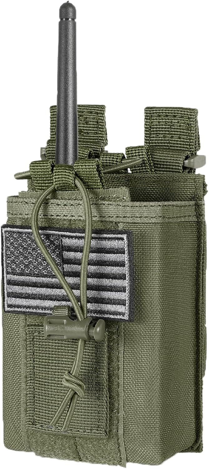 Amazon.com: FRTKK Tactical Radio Holder Radio Holster Molle Radio Pouch Universal Radio Case Military Heavy Duty Radio Bag for Police Firefighter Two Ways Walkie Talkies Vest (Army green) : Electronics