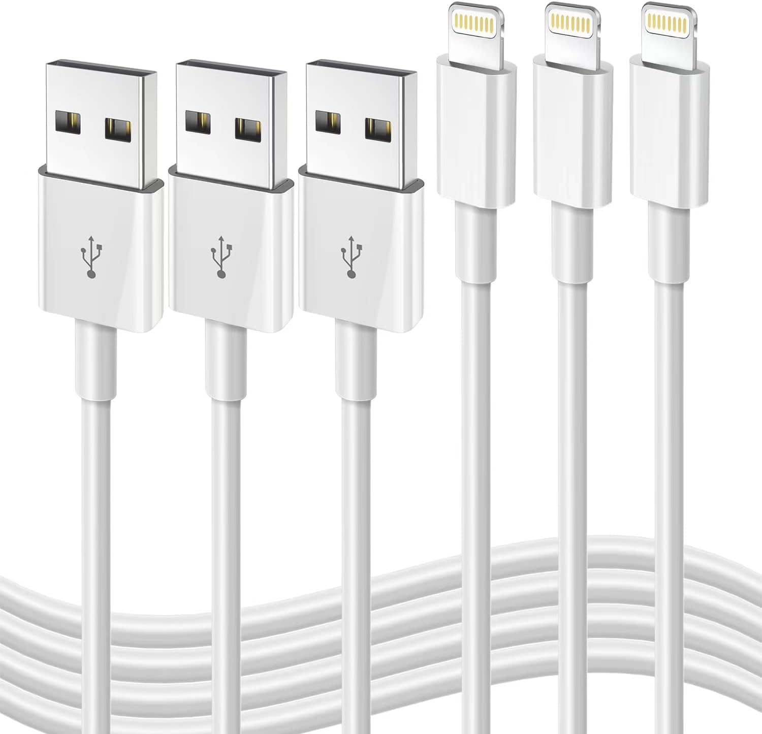 Amazon.com: iPhone Fast Charging Cable [Apple MFi Certified] 3-Pack 3FT USB-A to Lightning Cable iPhone Charger Cord Compatible with iPhone 14 13 12 11 Pro Max XR XS X 8 7 6 Plus SE iPad and More 3FT : DFLASHS: Electronics