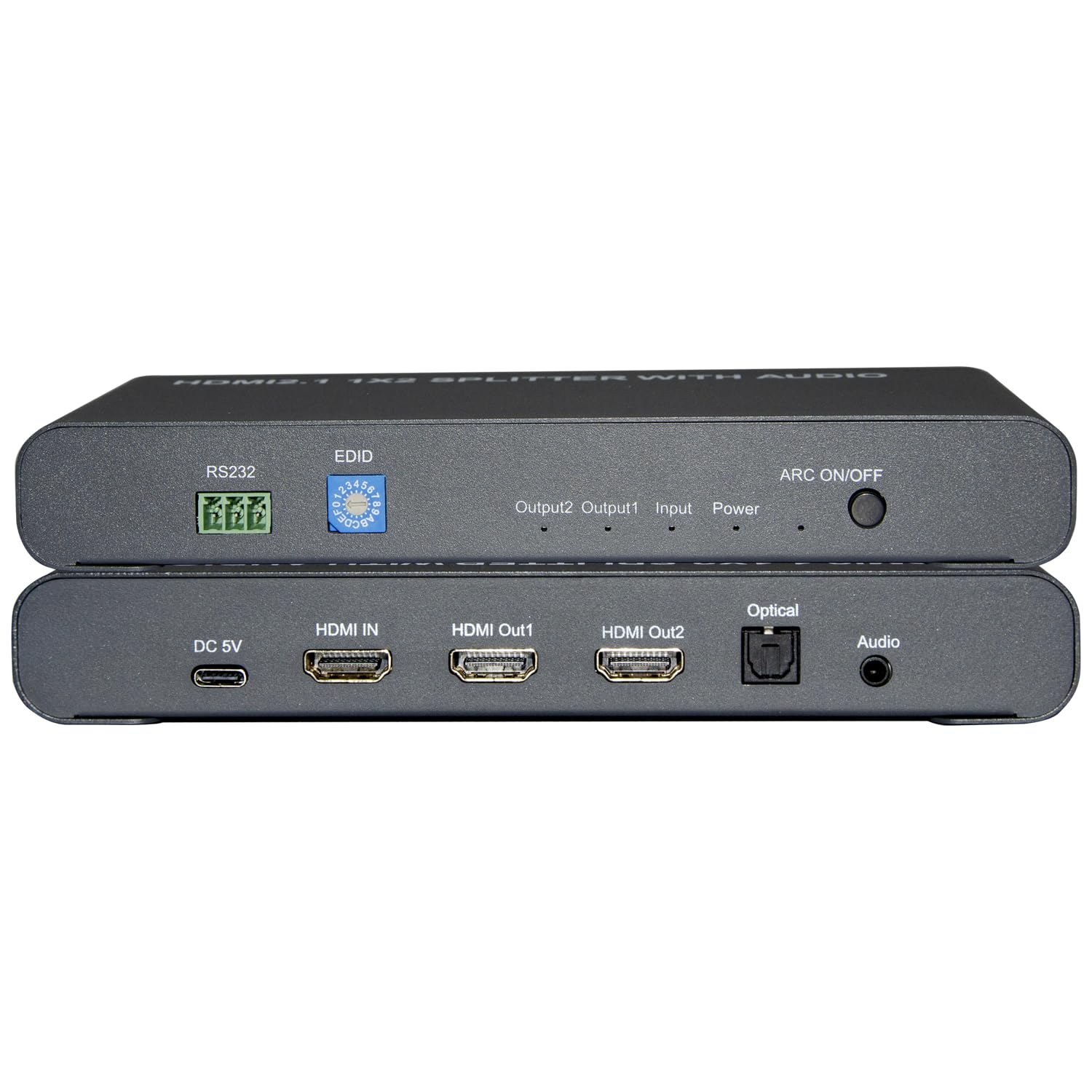 Amazon.com: HDMI Splitter with Audio Extractor, HDMI 2.1 Splitter with Optical & 3.5mm Audio Output, Support HDMI ARC Return Function,RS232,EDID,LPCM,DTS,Dolby(102ER) : Electronics