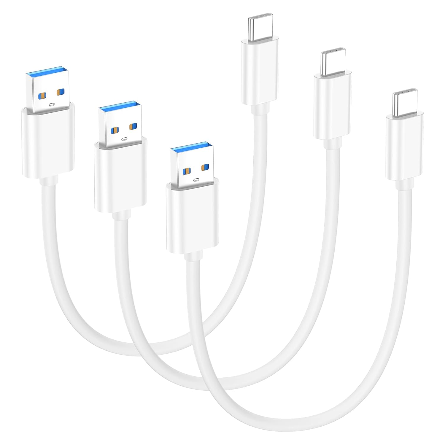 Amazon.com: [1FT-3Packs] USB A to USB C Cable, 10Gbps High Speed Data sync and 60W Fast Charging for MacBook Pro,iPad Pro Air,iPhone 15,Portable SSD,Power Bank,Samsung S24,Note 20/10 Ultra 5G,Pixel : Electronics
