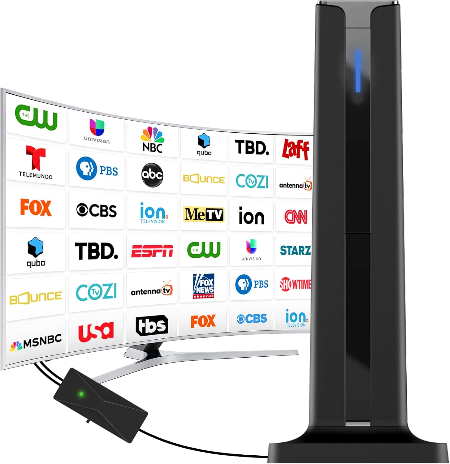 Amazon.com: Antenă TV Digitală pentru Smart TV Interior, Antenă TV cu Bază Adezivă de 3M | Suport 4K 1080p și Recepție pe Distanțe Mari, Antenă HDTV pentru Canale Locale, Instalare Ușoară pentru TV Fără Cablu