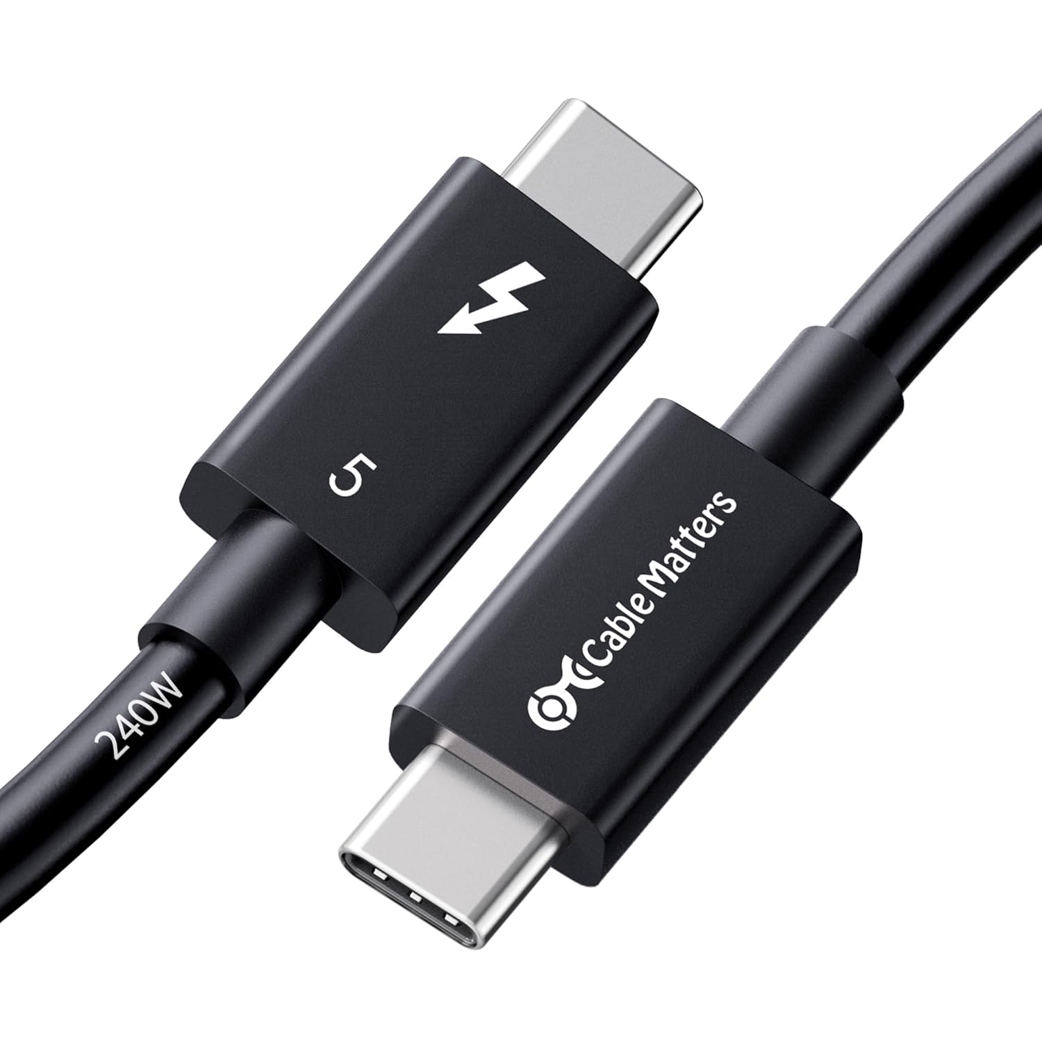 Amazon.com: Cable Matters [Intel Certified] 80Gbps Thunderbolt 5 Cable with up to 120Gbps Bandwidth Boost and 240W Charging - 0.3m / 1ft, Compatible with Thunderbolt 4, USB4, and USB C, Black : Electronics