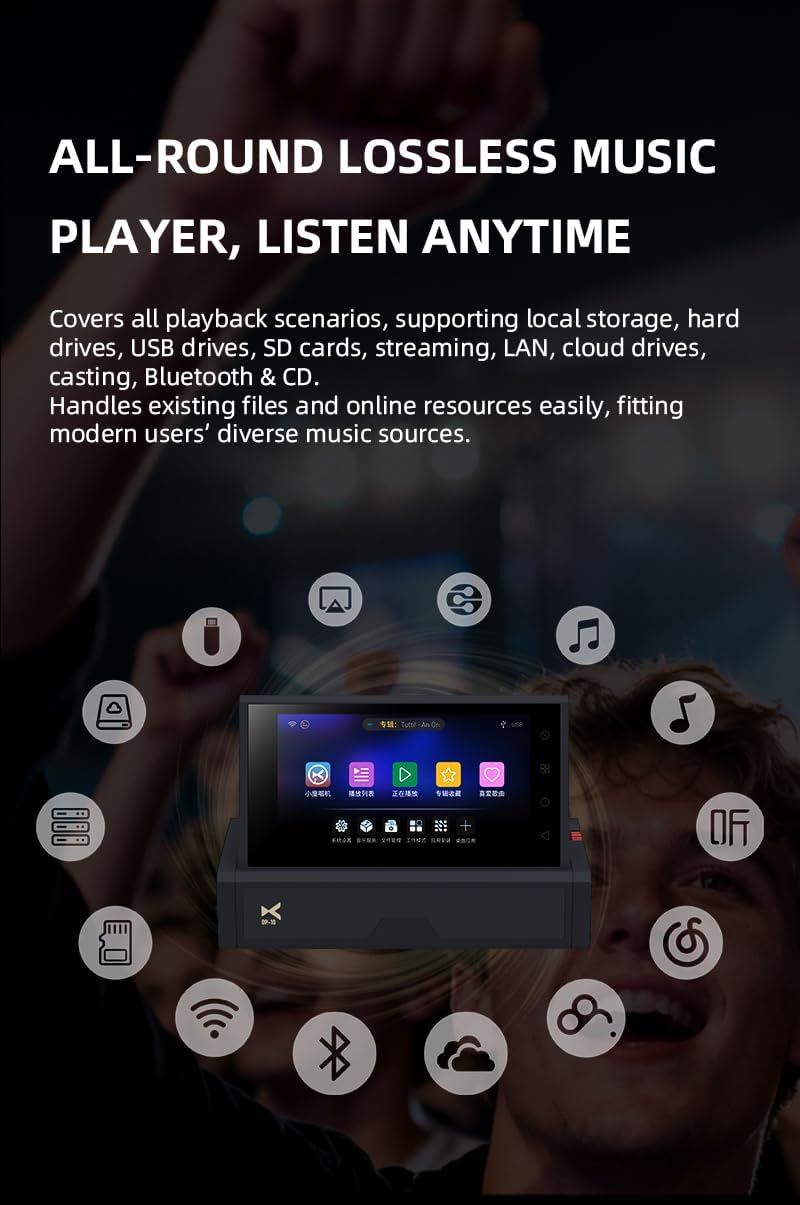 Amazon.com: XDUOO DP-10 Pure Digital Music Turntable Streaming Media Palyer Pure Digital Output Hd Touchscreen : Electronics